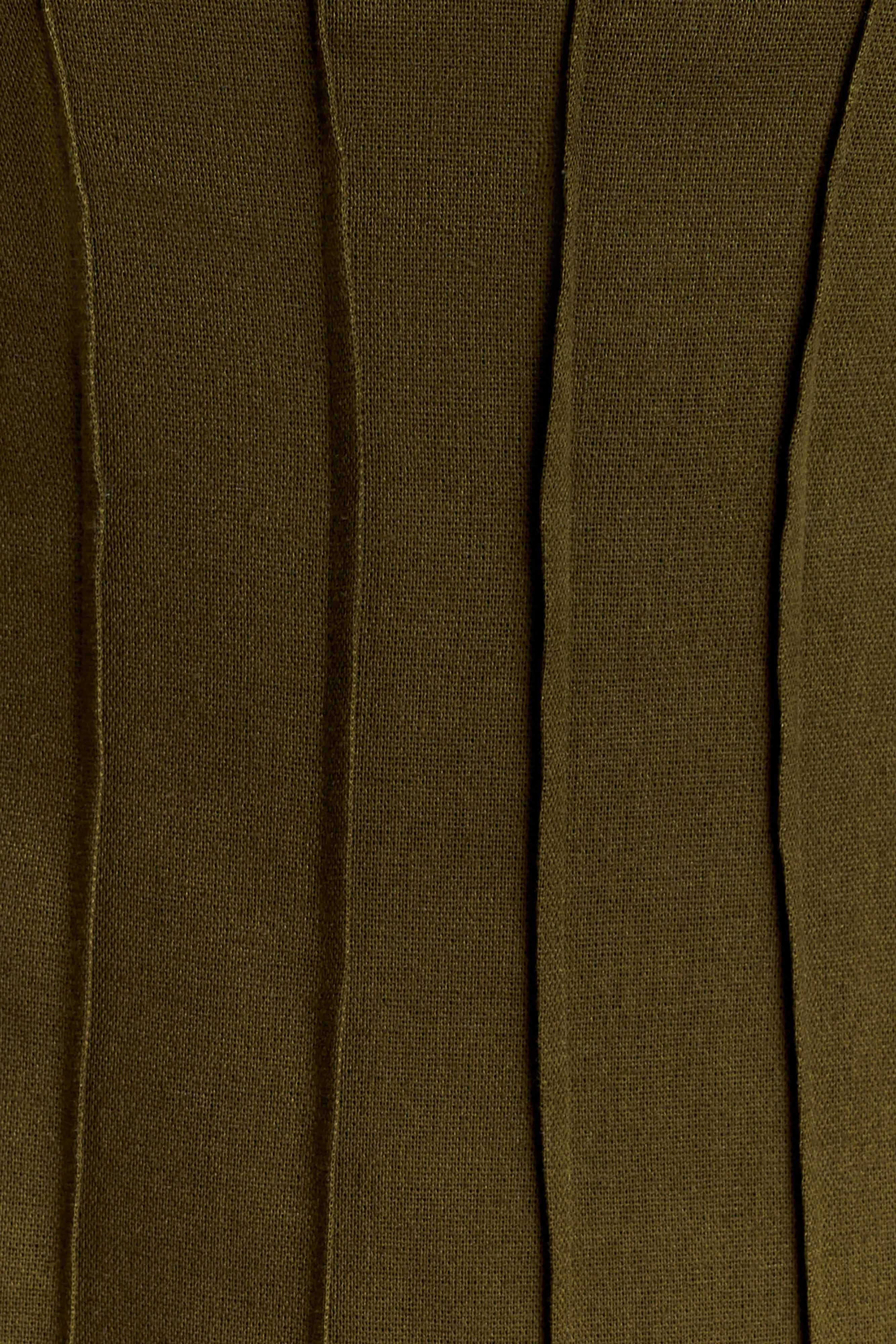 Sofie Pintuck Linen Maxi Dress Khaki