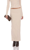 Ribbed Soft Maxi Skirt in Cream