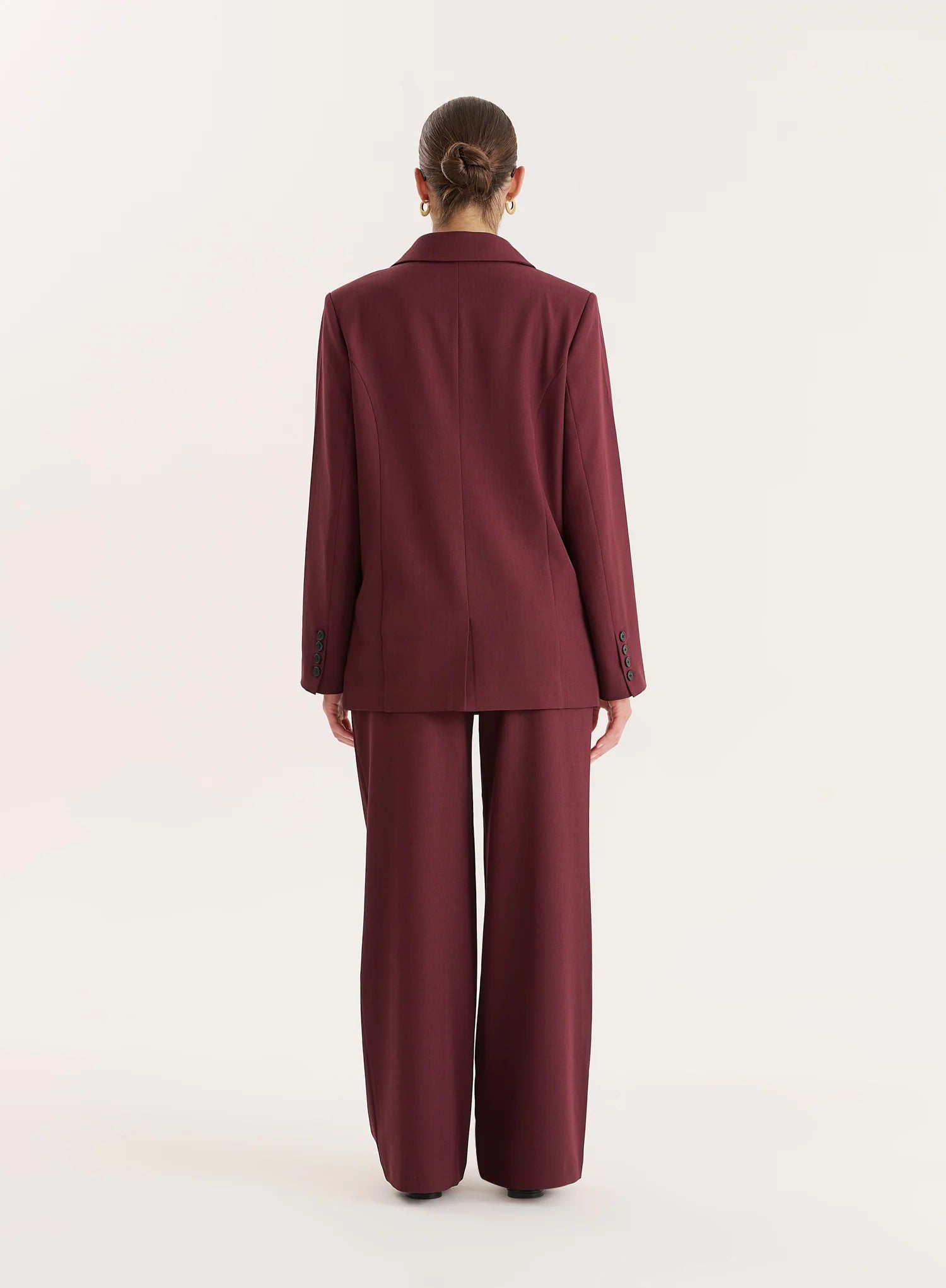 Burgundy Tailored Oversized Blazer