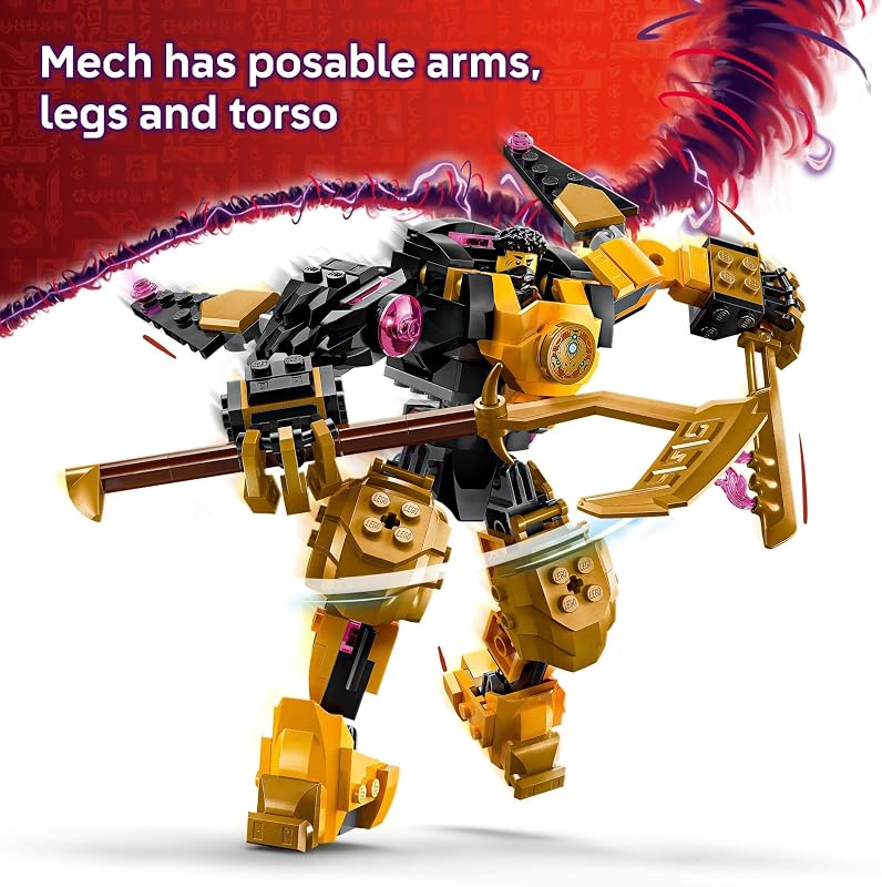 LEGO NINJAGO Arins Spinjitzu Battle Mech Building Toy Ninja Building Set for Kids Ages 7 with Arin Baby Ryu Villain Minifigures Gift Idea for Boys Girls Dragons Rising Fans 71839