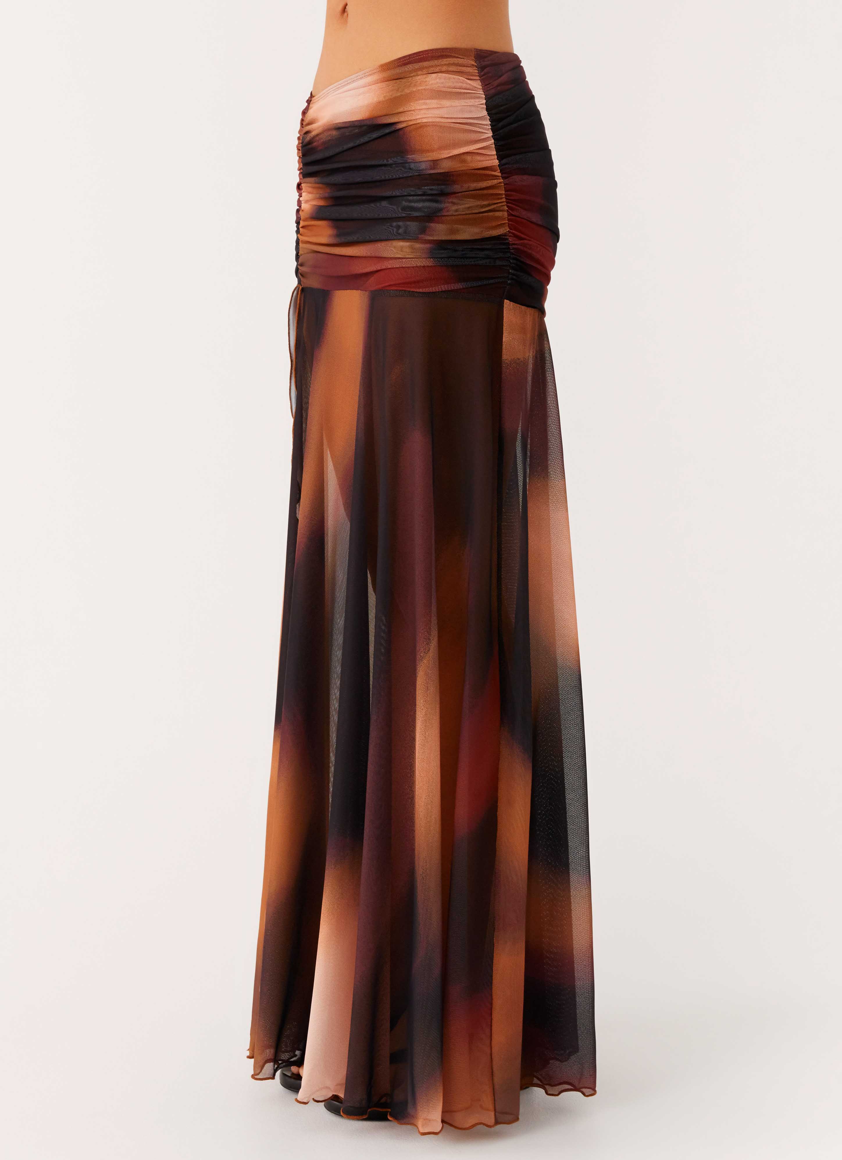Stargazer Mesh Maxi Skirt Black Gradient