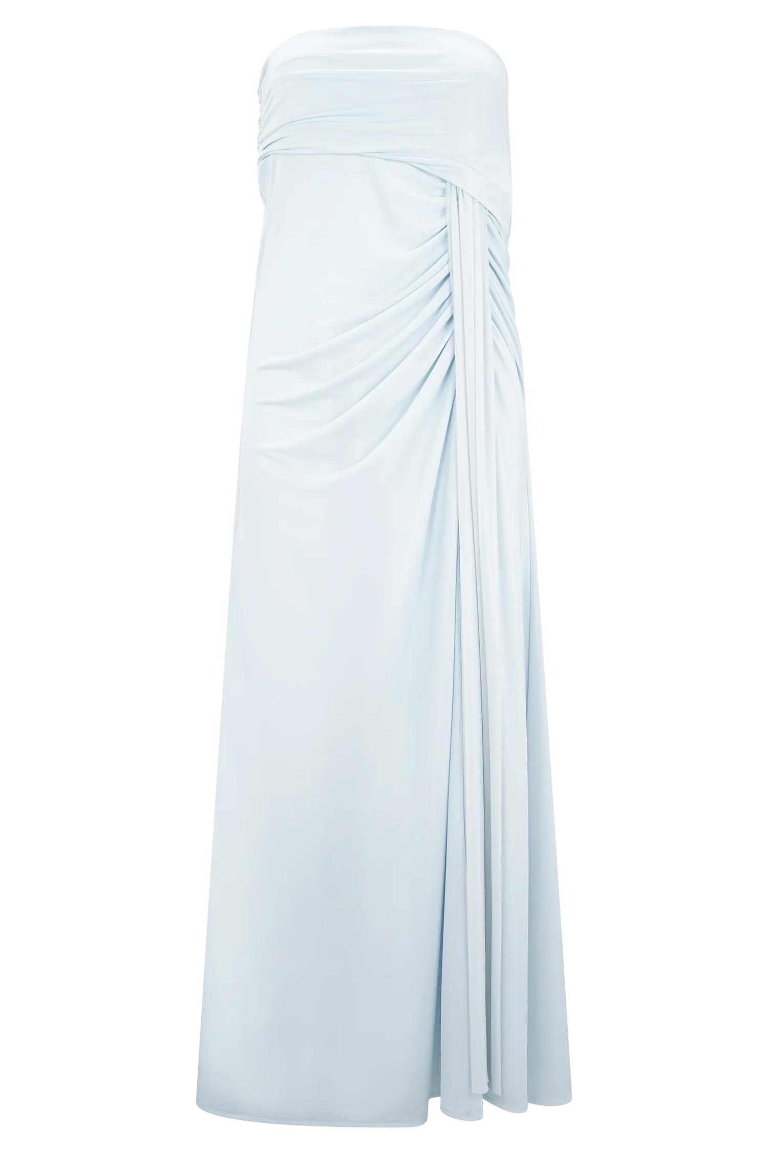 Calandra Slinky Maxi Skirt Pale Blue