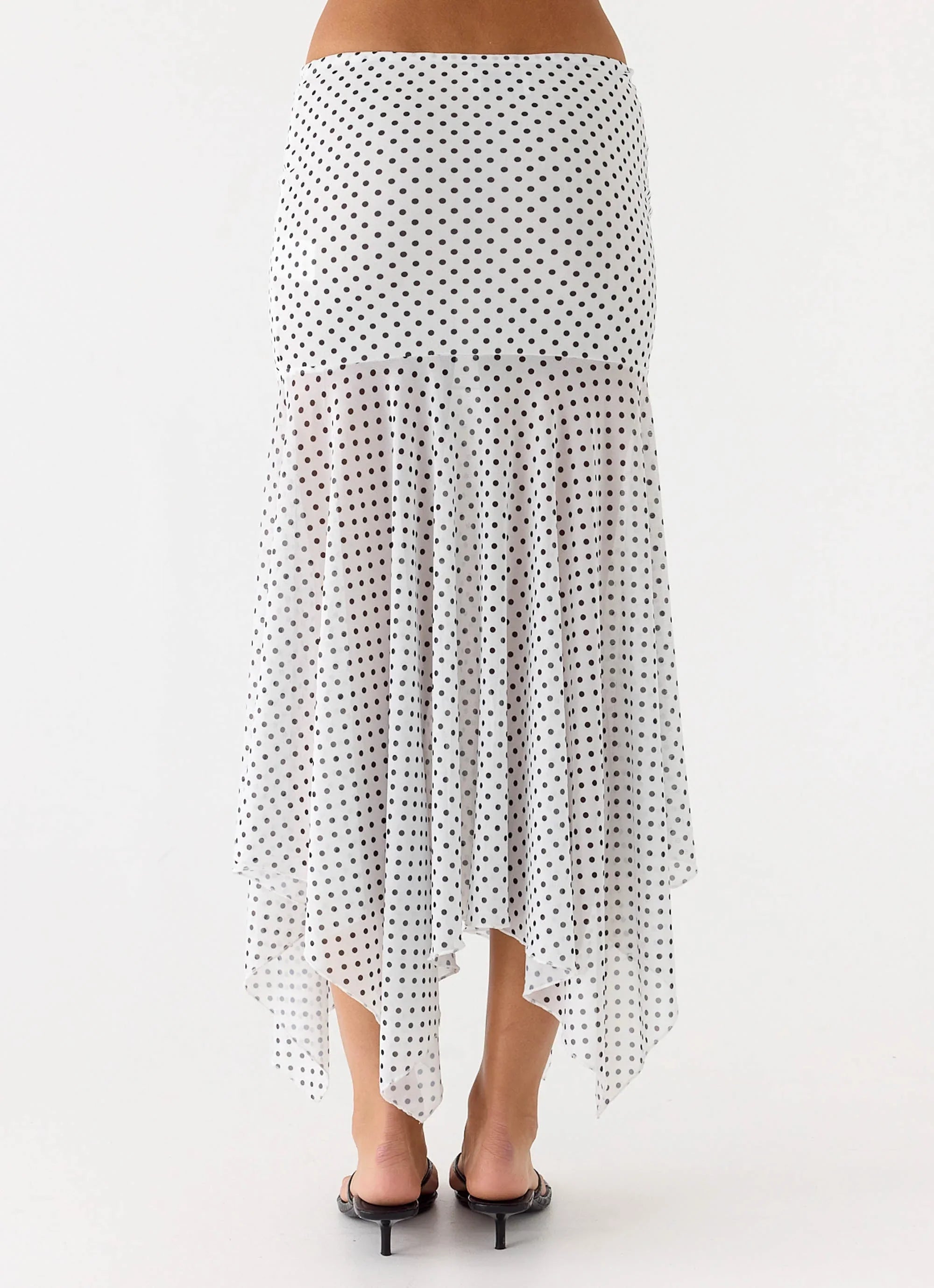 Buffy Maxi Skirt White Polkadot