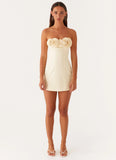 Patsie Strapless Mini Dress Yellow
