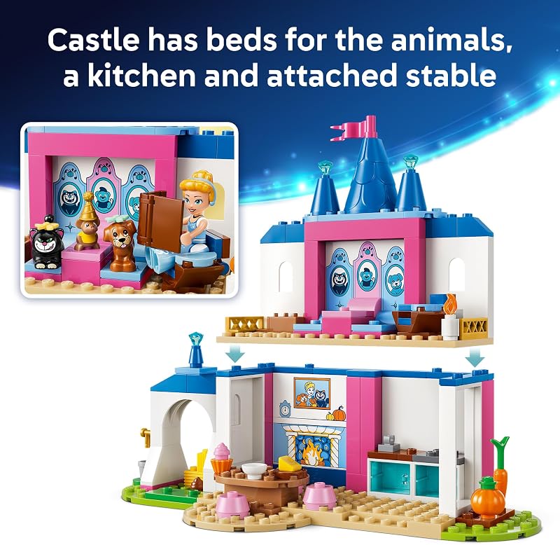 LEGO Disney Princess Cinderella Animal Friends Castle 43283 Building Toys for Girls Boys Ages 4 Castle Toy W Cinderella Figure Pretend Play 149 pieces Gift for Birthdays