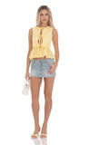 Pinstripe Peplum Vest in Yellow