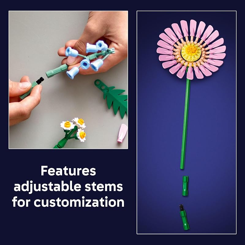 LEGO Botanicals Petite Sunny Bouquet Building Toy DIY Floral Arrangement for Girls Boys Ages 9 Gift for Birthdays Bedroom Desk Home Decor 10347