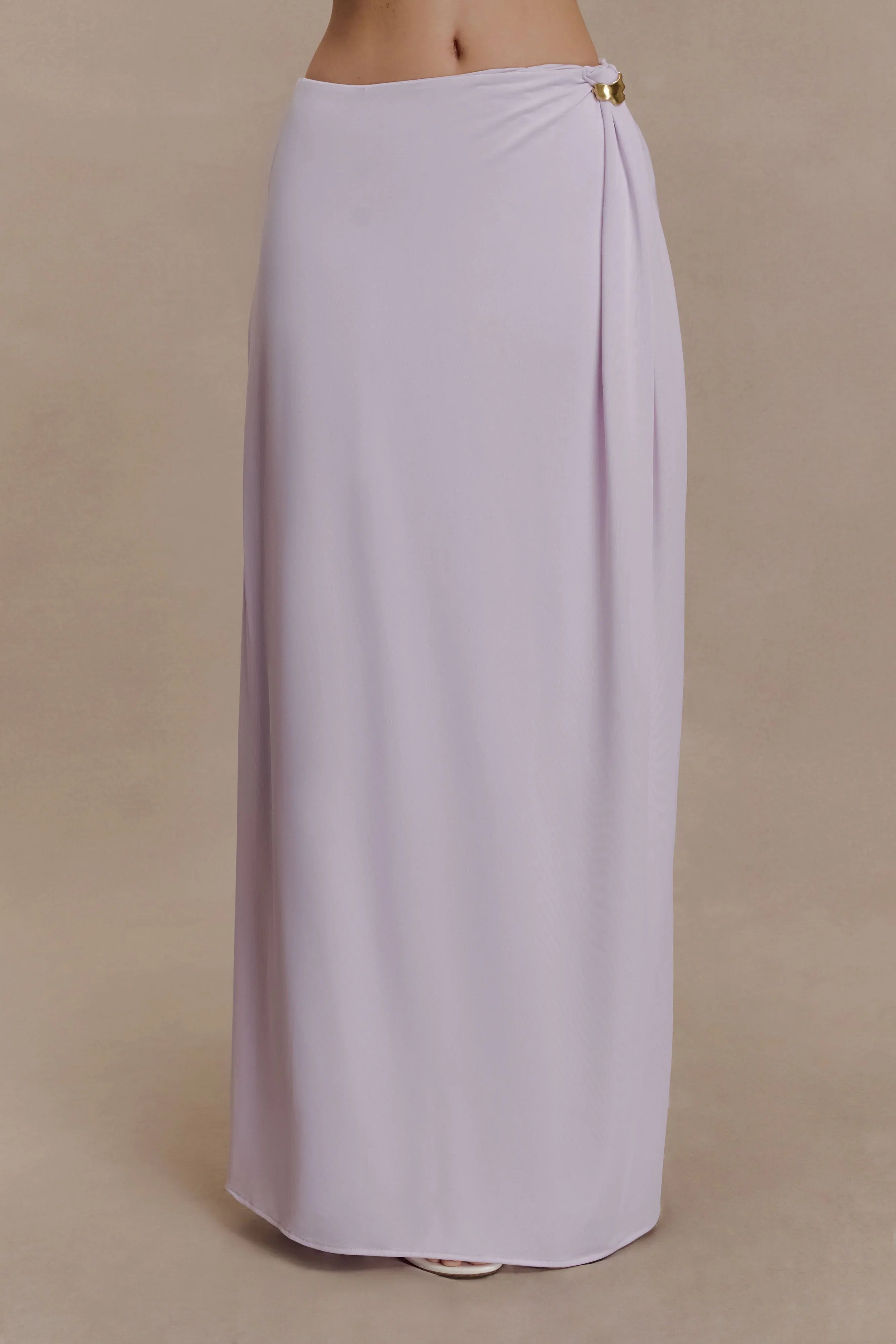 Bridget Slinky Maxi Skirt With Hardware Dusty Lilac