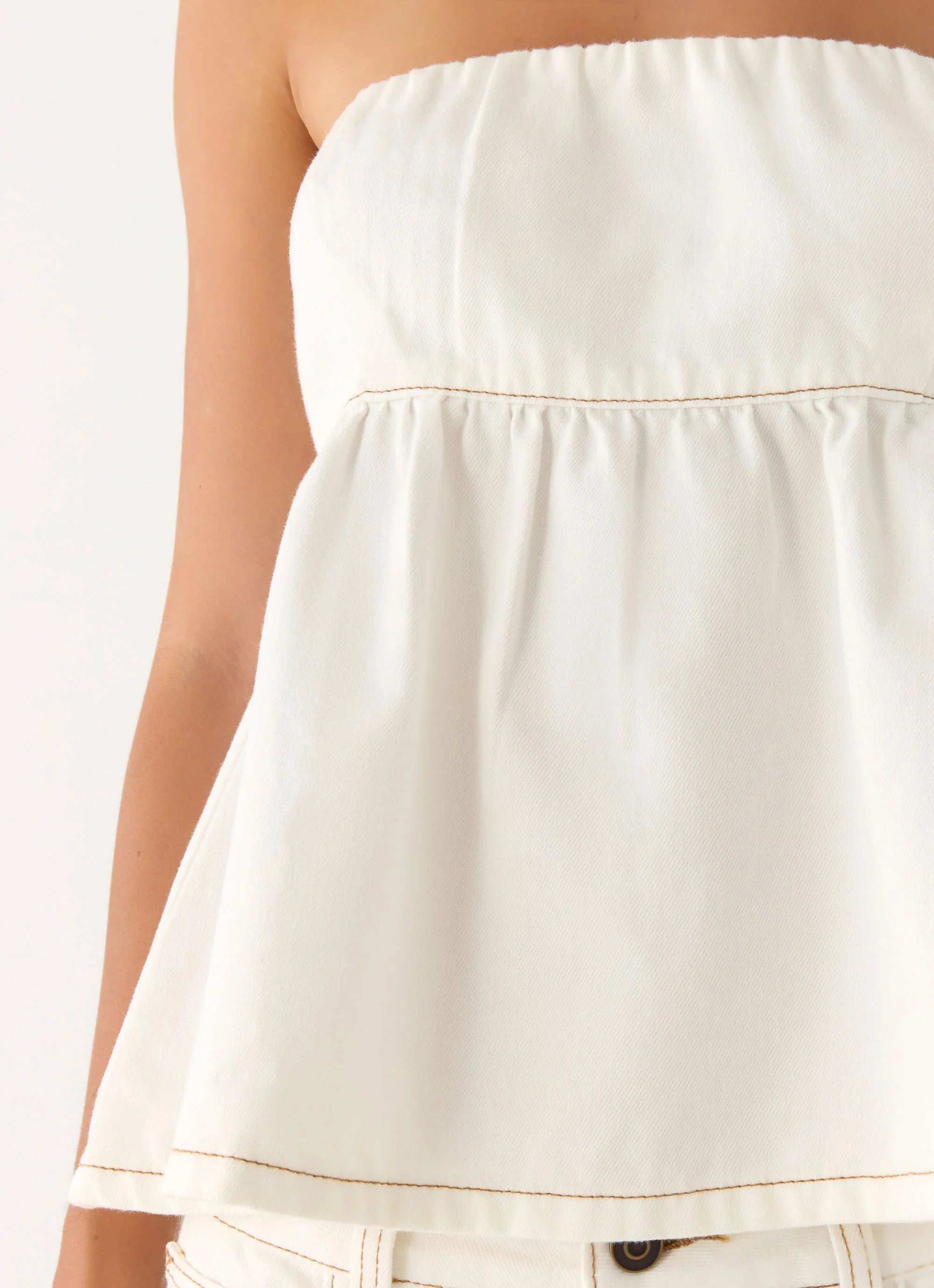 Nathan Denim Top White