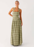 Lilith Maxi Dress Forest Plaid