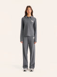 Dark Grey Ribbed Jersey Trousers