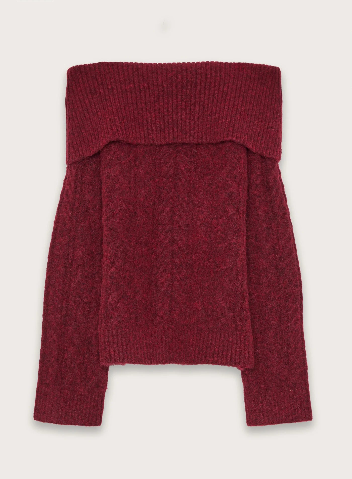 Burgundy Knitted Foldover Bandeau Top