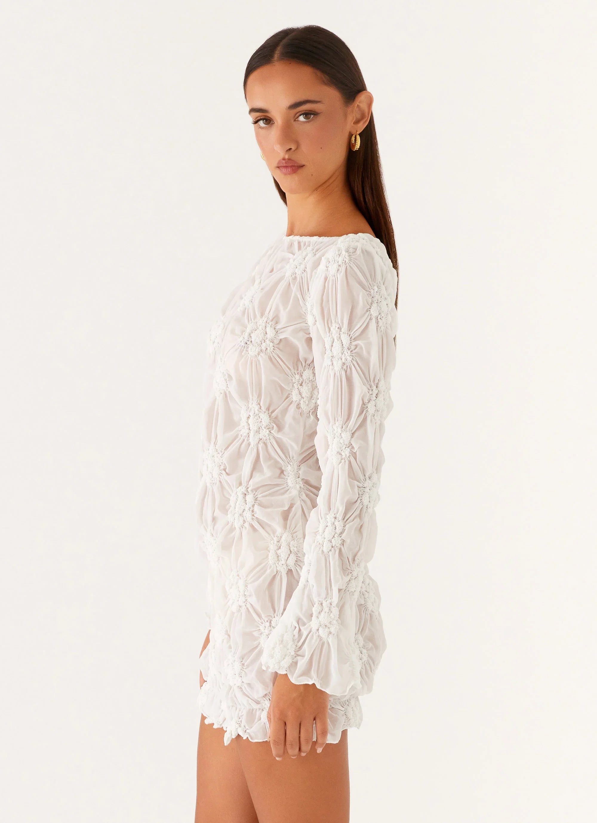 Mia Long Sleeve Dress Ivory