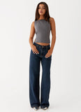 Keanna Low Rise Denim Jeans Washed Denim