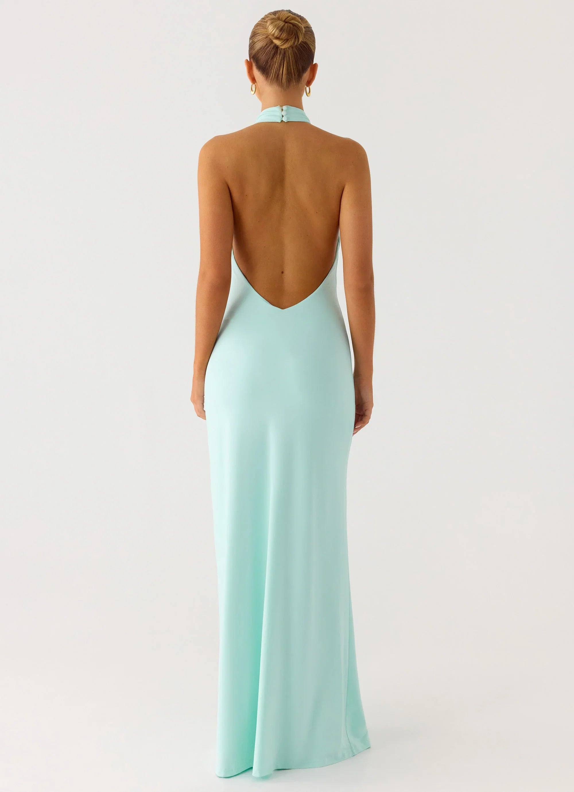 Mougleta Backless Maxi Dress Aqua