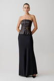 Sabrina Silk Blend Maxi Skirt Black