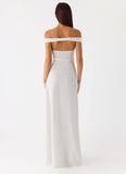 Melany Maxi Dress White Polkadot