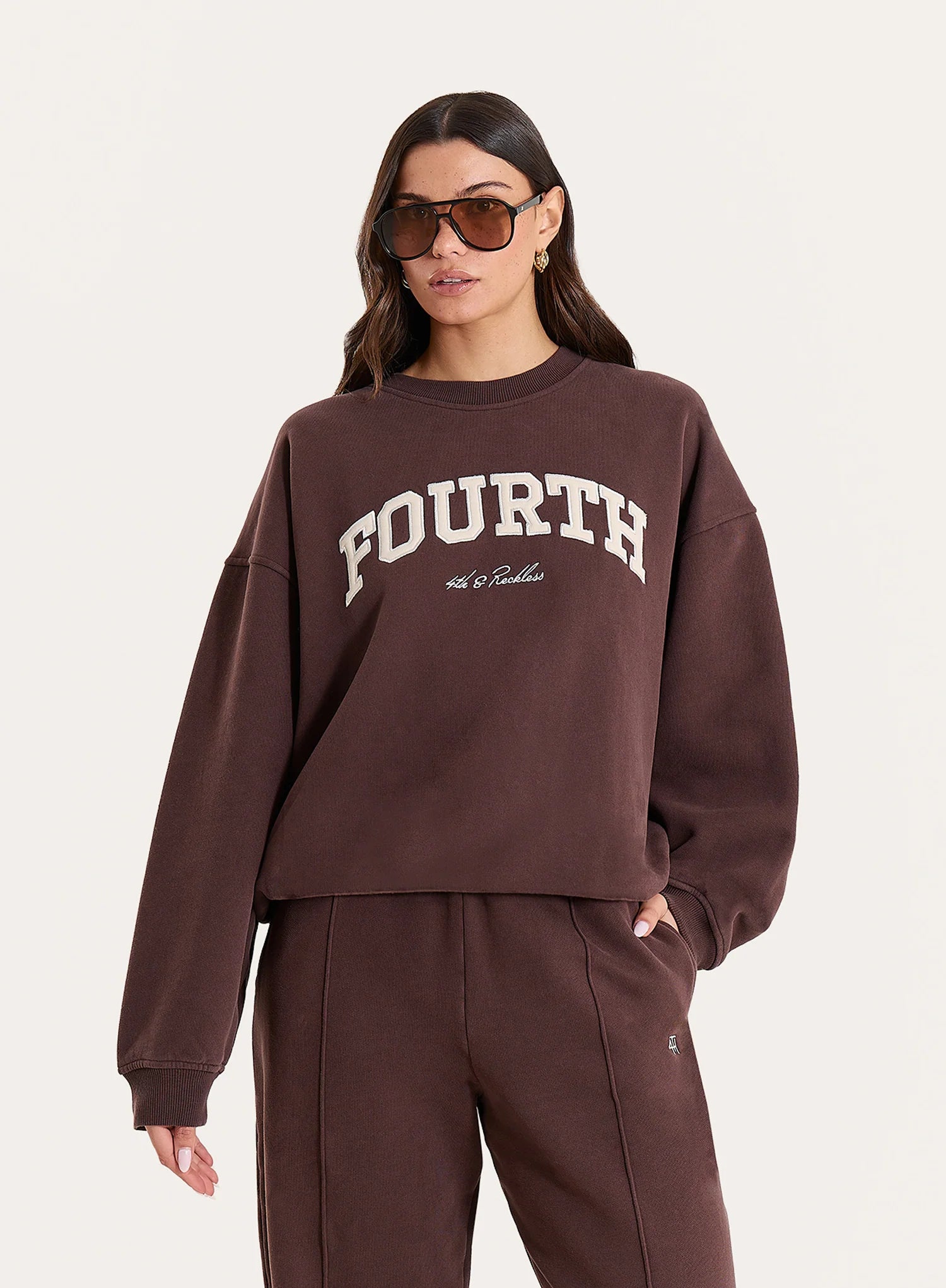 Chocolate Fourth Branded Oversized Sweatshirt