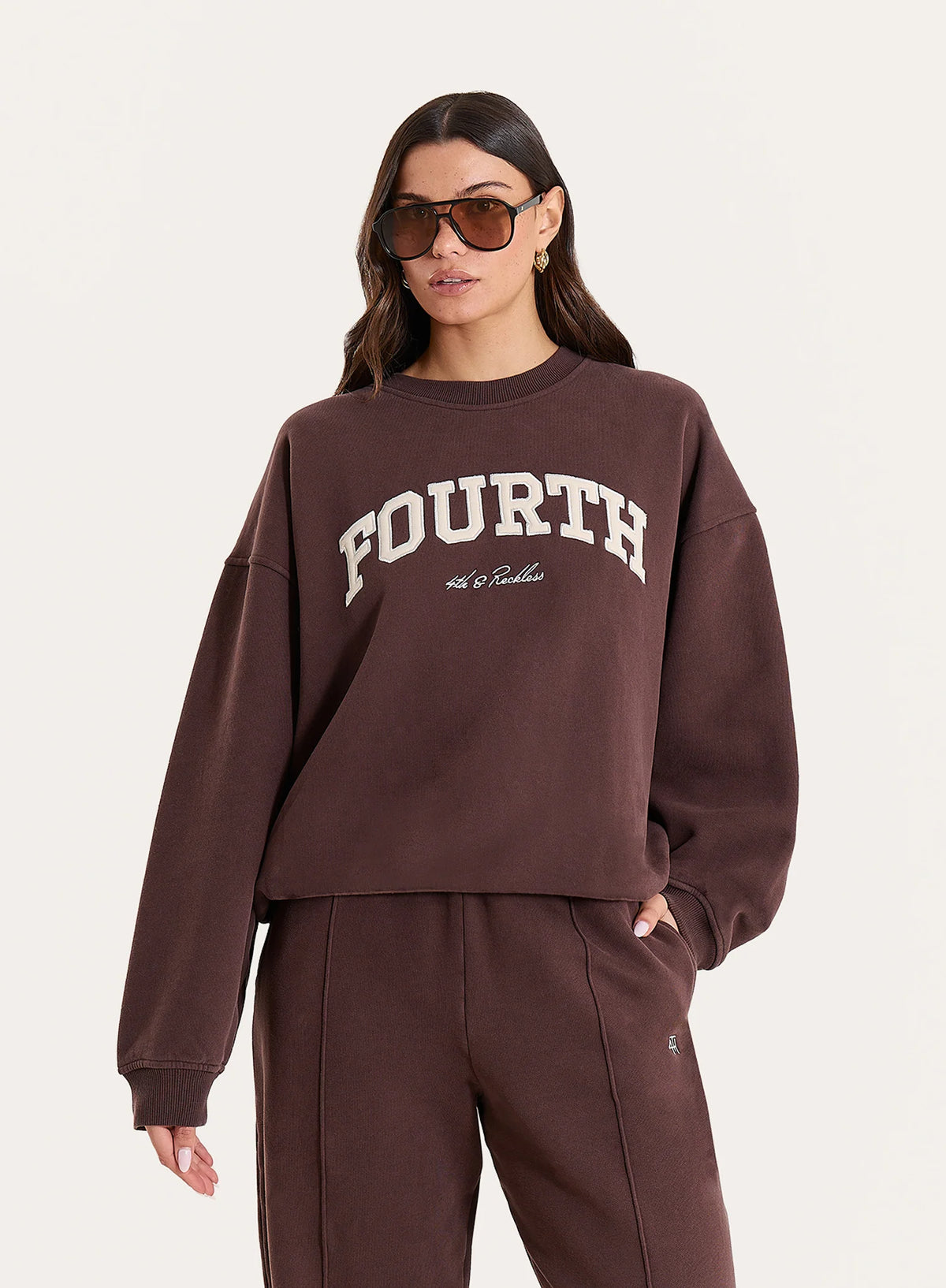 Chocolate Fourth Branded Oversized Sweatshirt