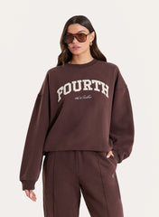 Chocolate Fourth Branded Oversized Sweatshirt