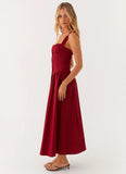 Emmalina Midi Dress Deep Red