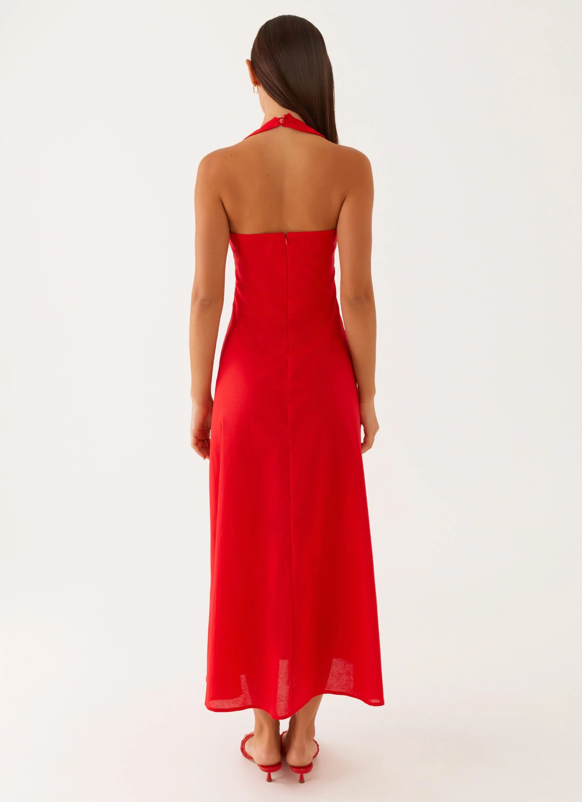 Falling For You Midi Dress Red
