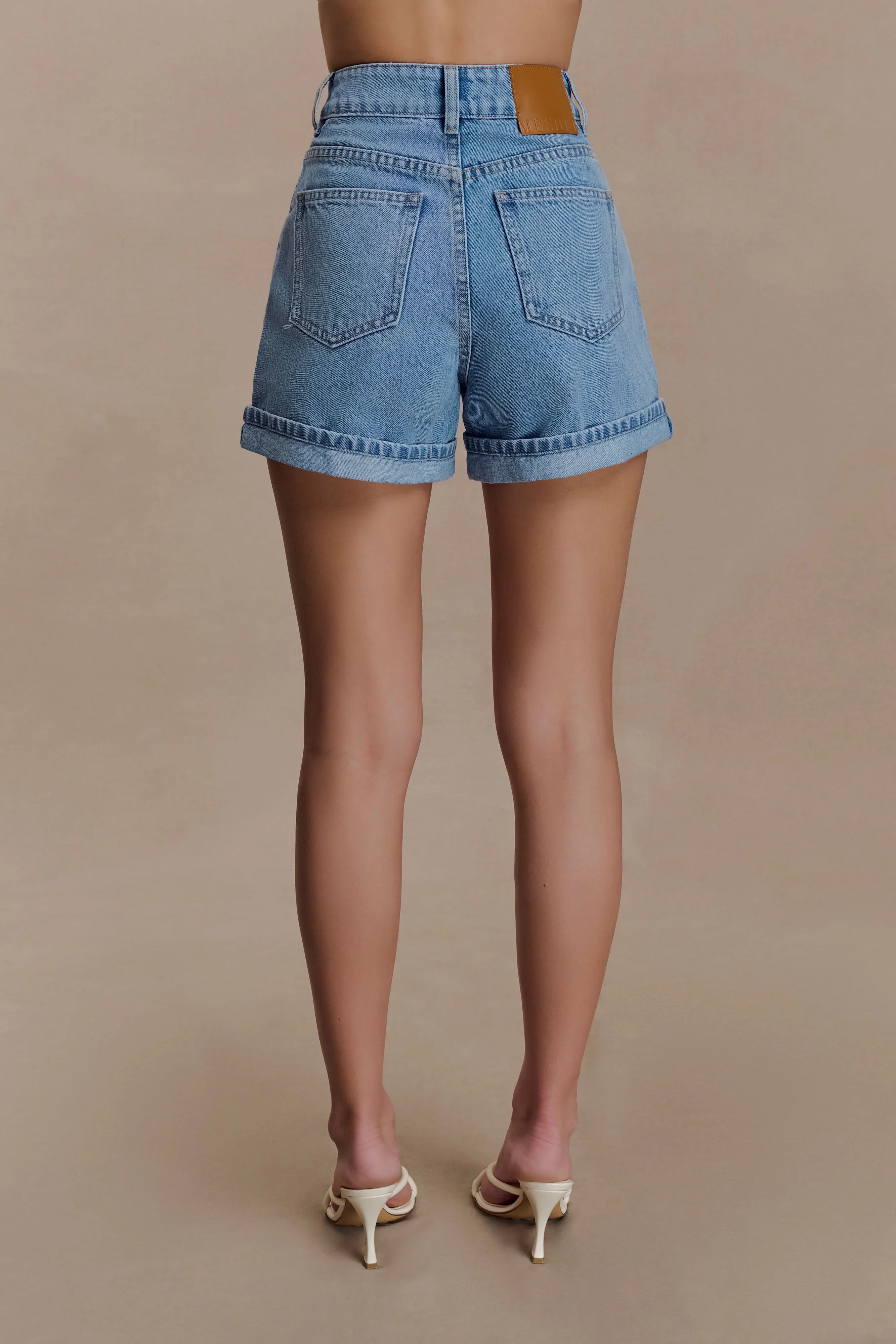 Carlene Cuffed Denim Shorts Classic Blue