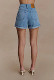 Carlene Cuffed Denim Shorts Classic Blue