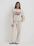 Oatmeal Fourth Studio Slogan Oversized Sweatshirt