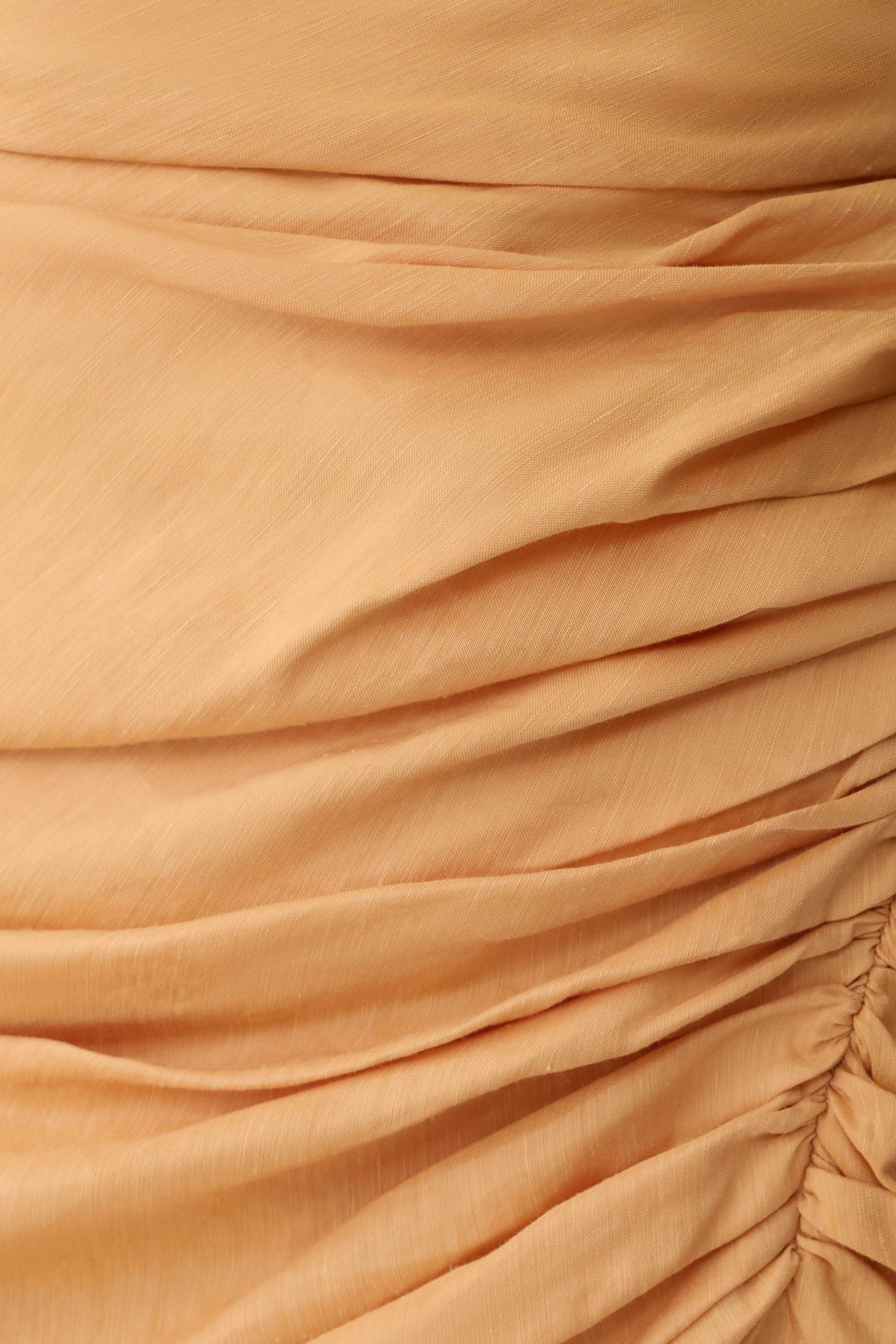 Birgit Linen Midi Dress With Hardware Deep Peach