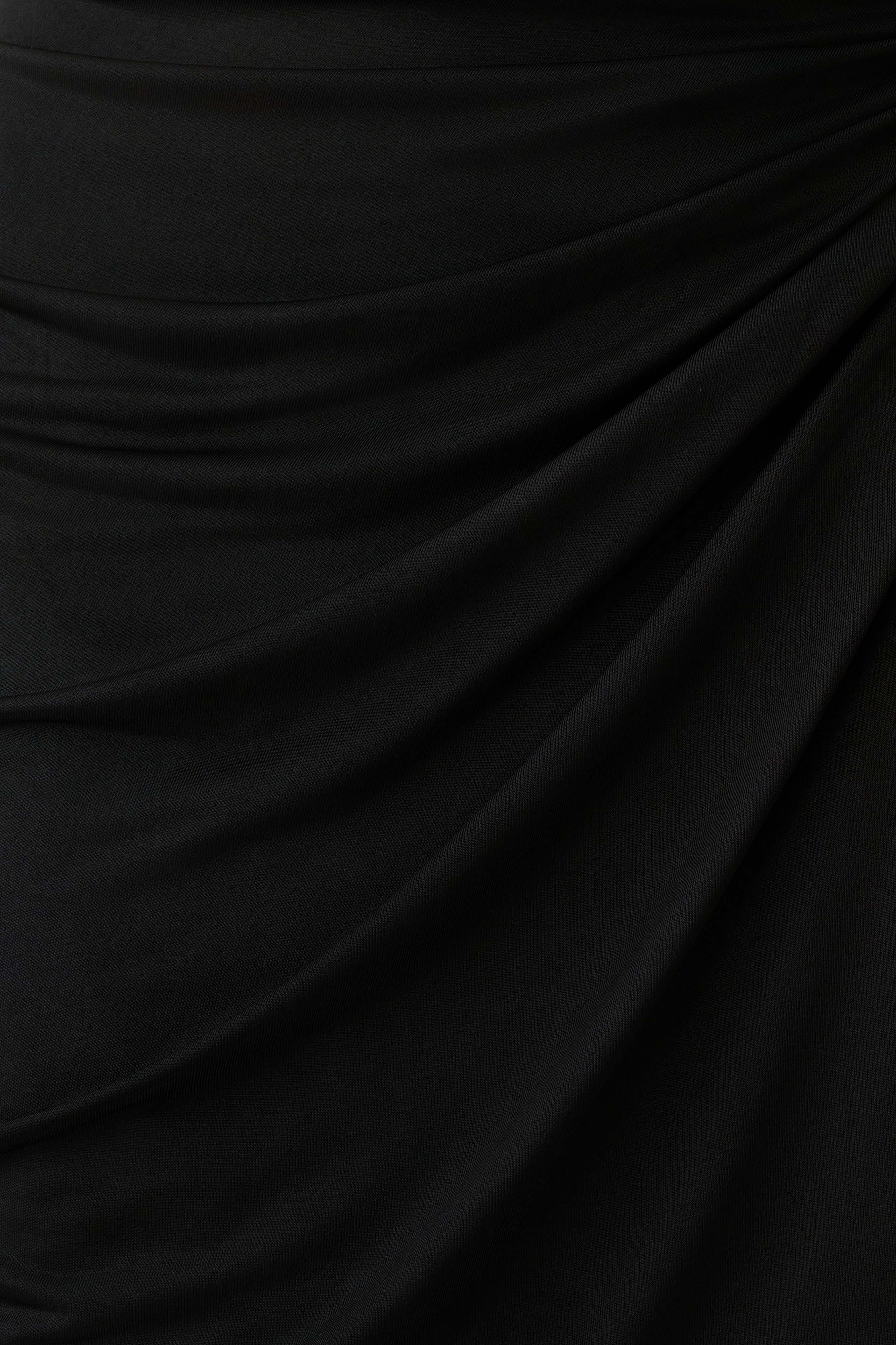 Alyn Off Shoulder Draped Mini Dress Black