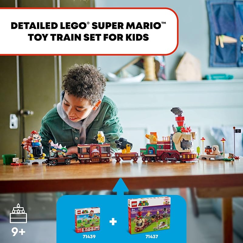 LEGO Super Mario The Bowser Express Train Toy Building Toys for Boys Girls Ages 9 Years Pretend Play W Minifigures Gift Idea for Kids 71437