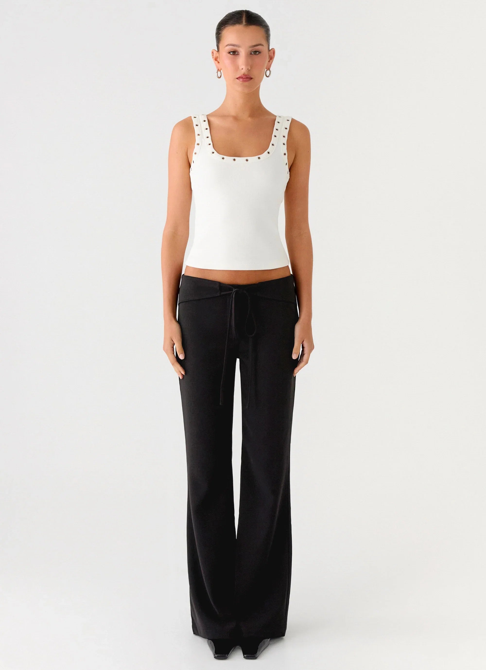 Houston Tie Front Pants Black