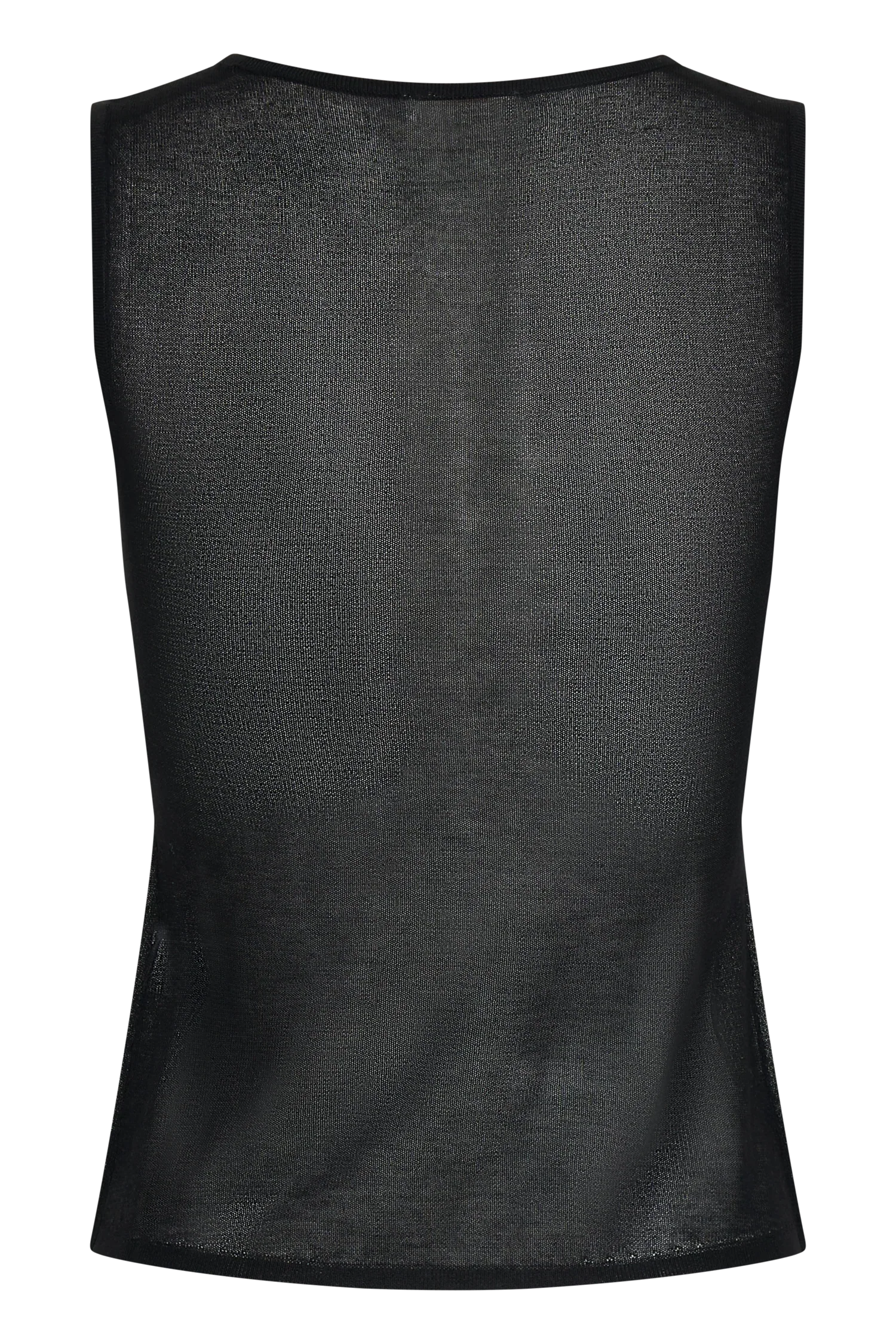 Dollie Sheer Knit Tank Top Black