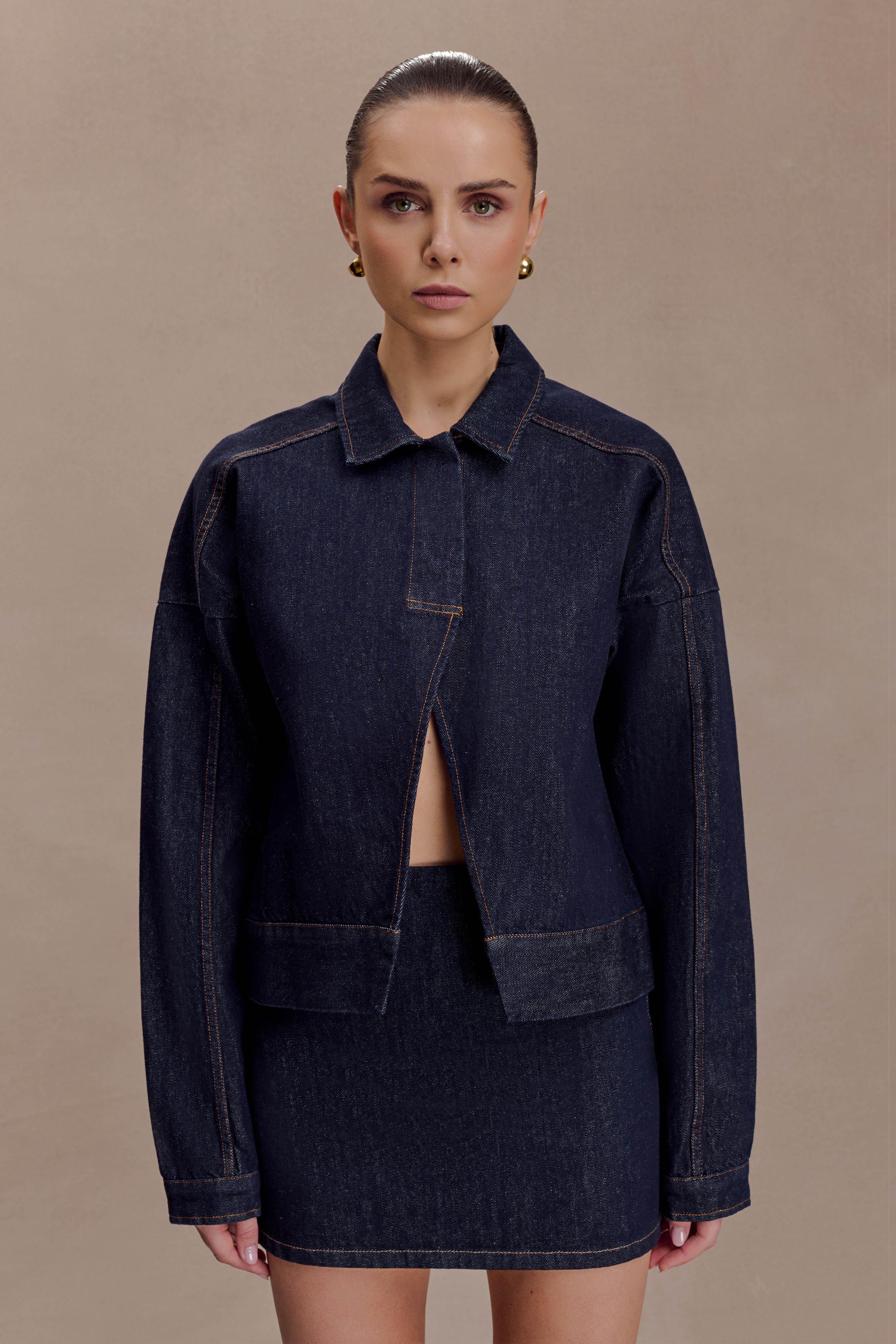 Ellie Denim Mini Skirt Washed Indigo Blue