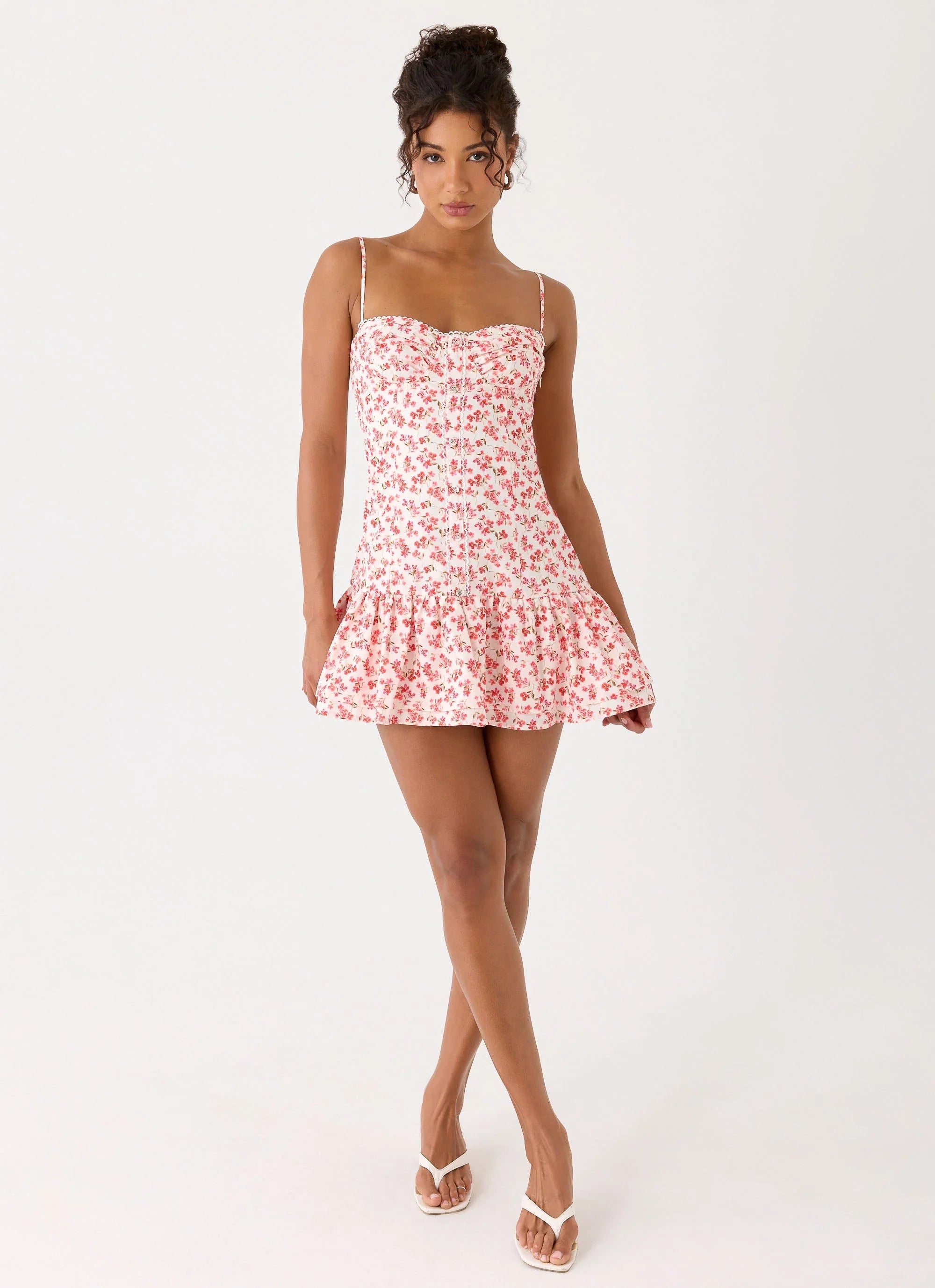 Loulette Mini Dress Porcelain Rose
