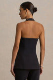 Tecla Black Button Up Tailored Waistcoat