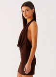 Saffron Skies Mini Dress Chocolate