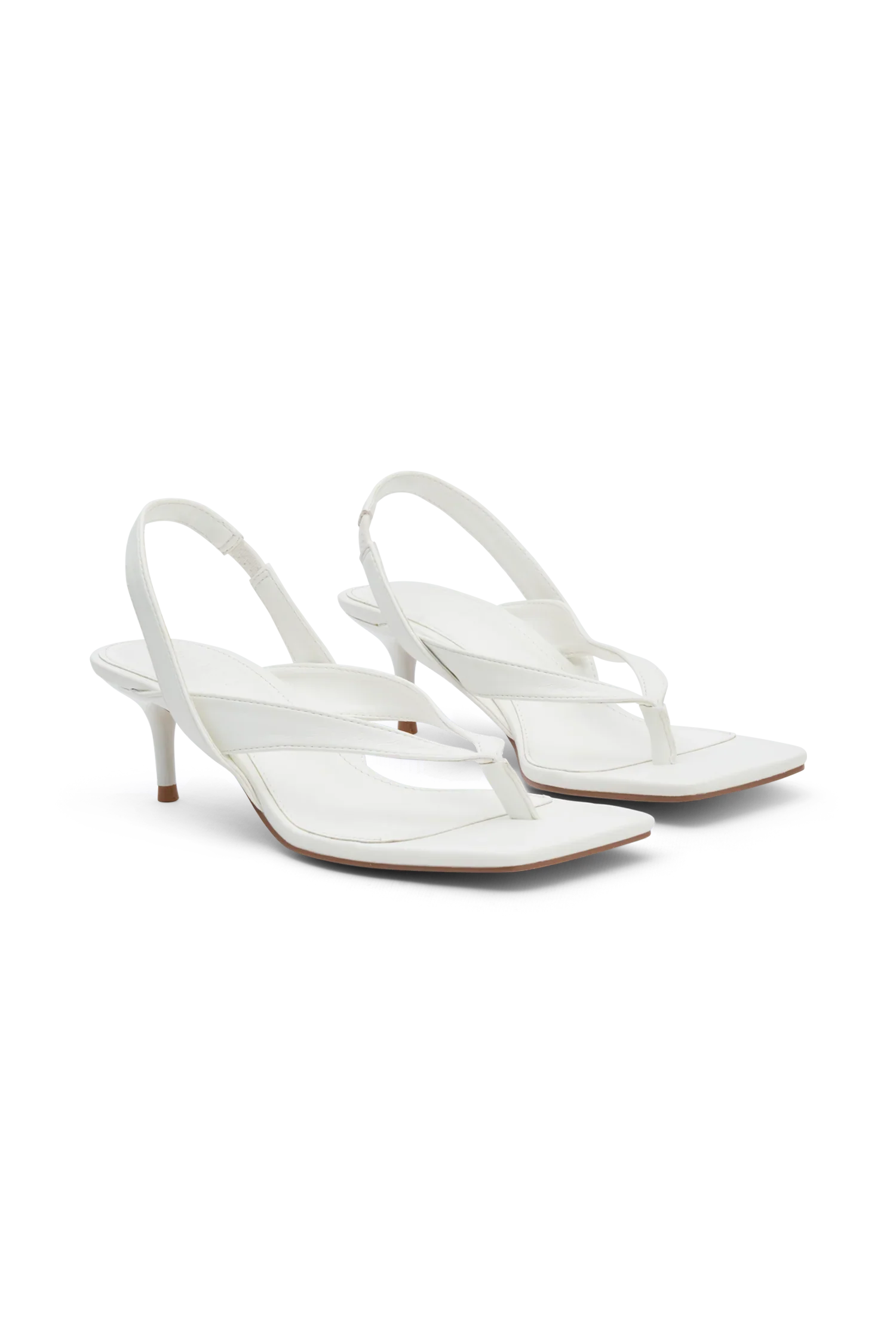 Mai Sling Back Thong Heel White