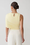 Adrienne One Shoulder Slinky Top Lemon