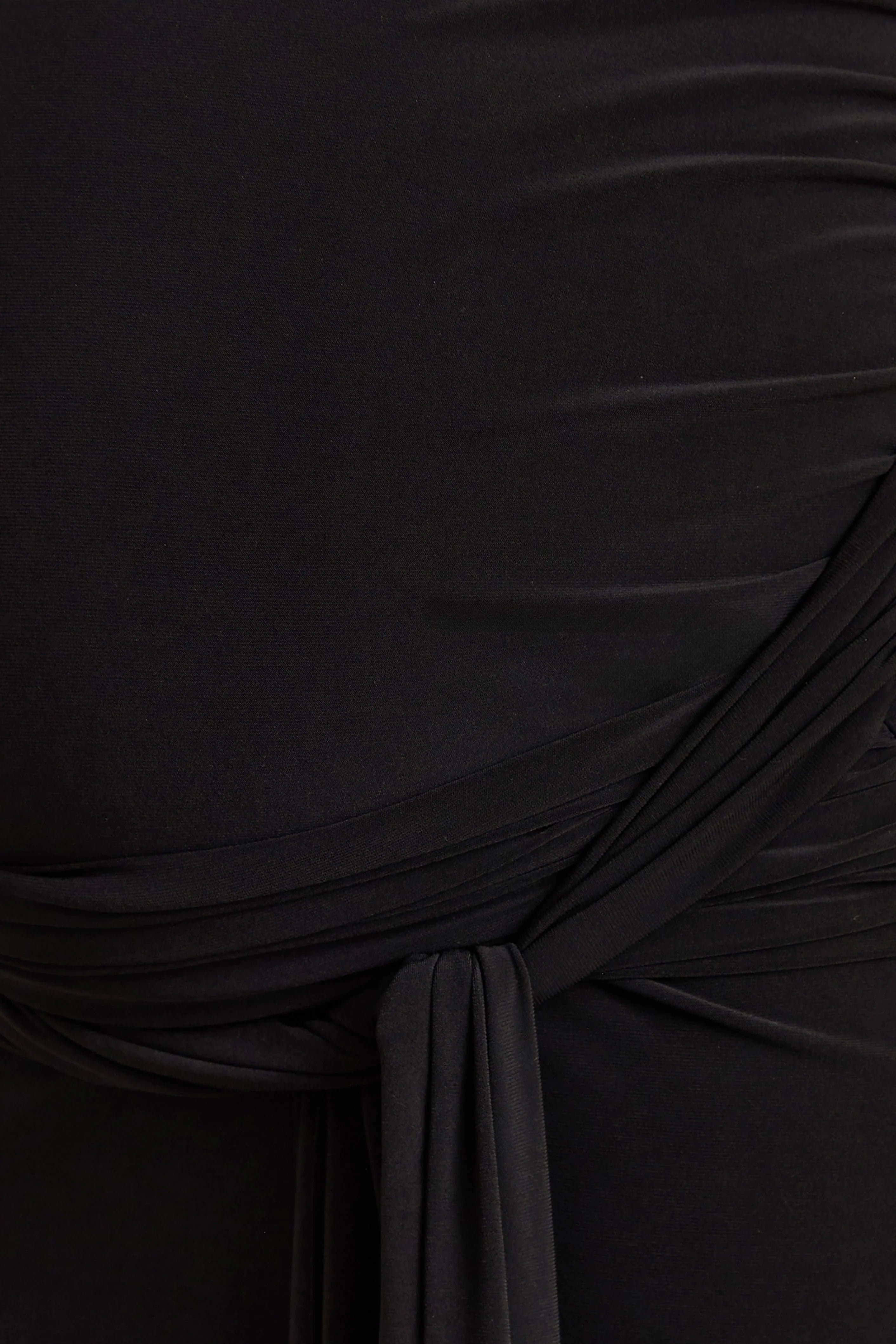 Felise Black Scoop Neck Maternity Maxi Dress With Gathered Detailing