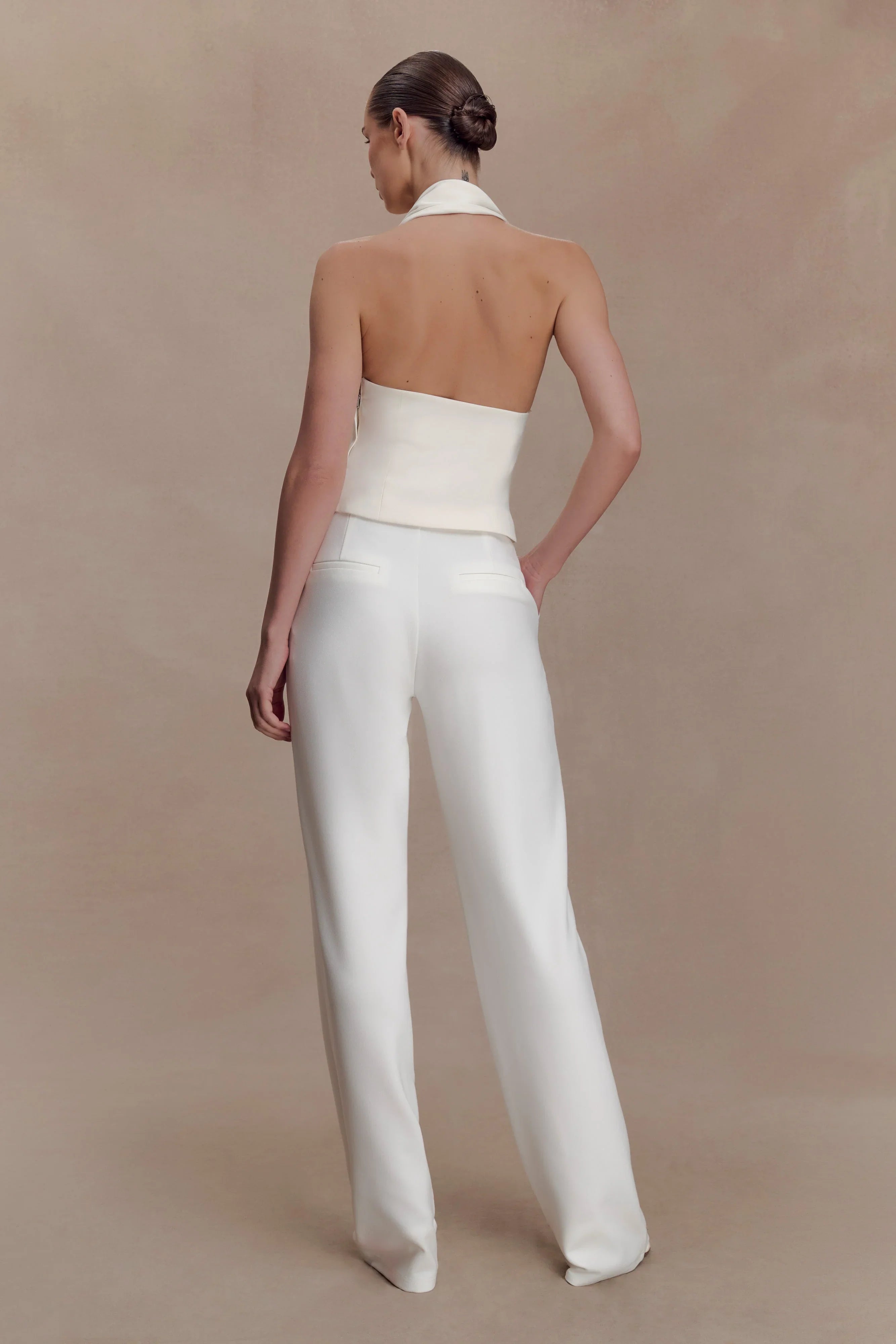 Marina Halter Top With Hardware Ivory