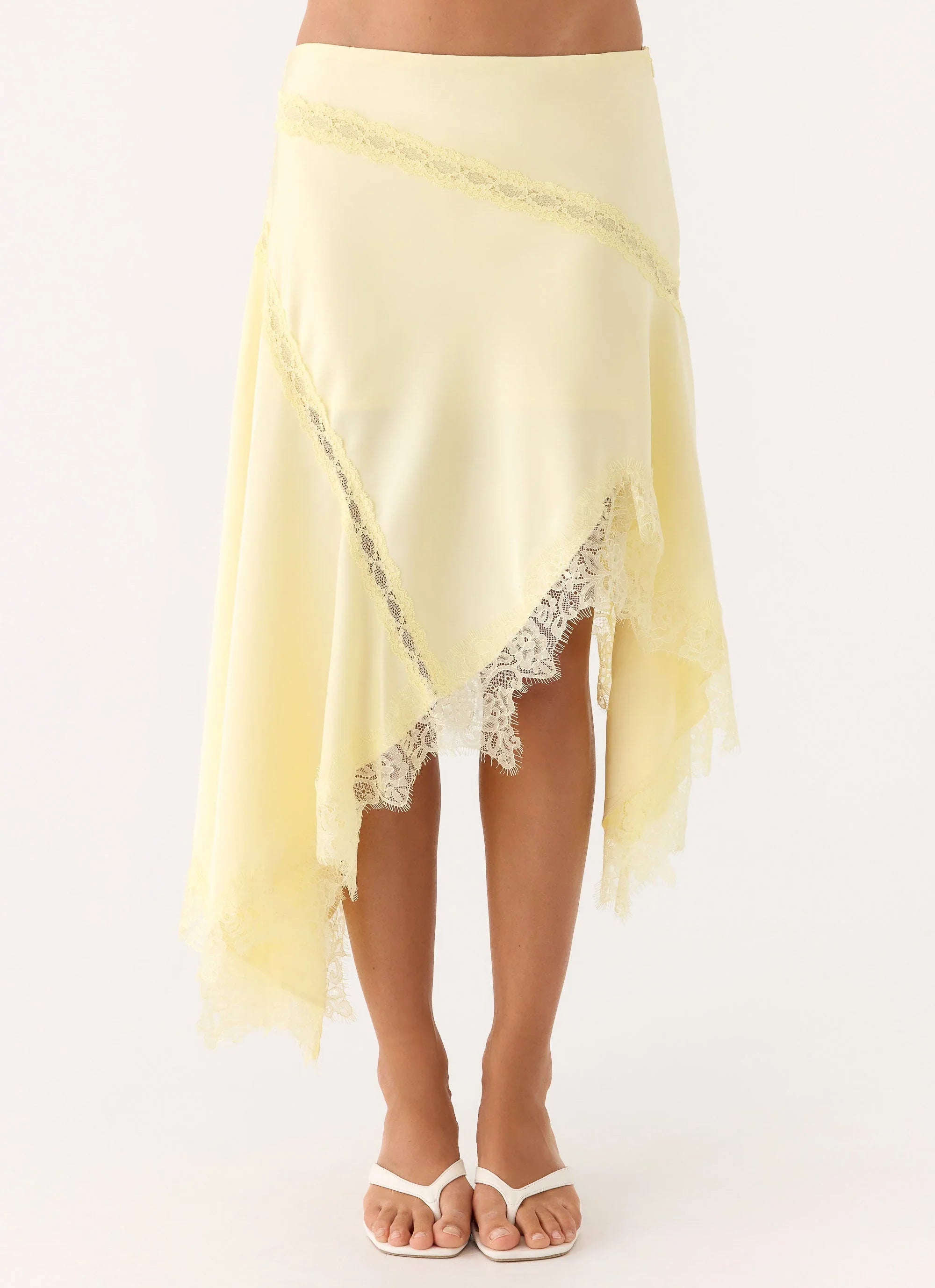 Suay Asymmetrical Midi Skirt Yellow
