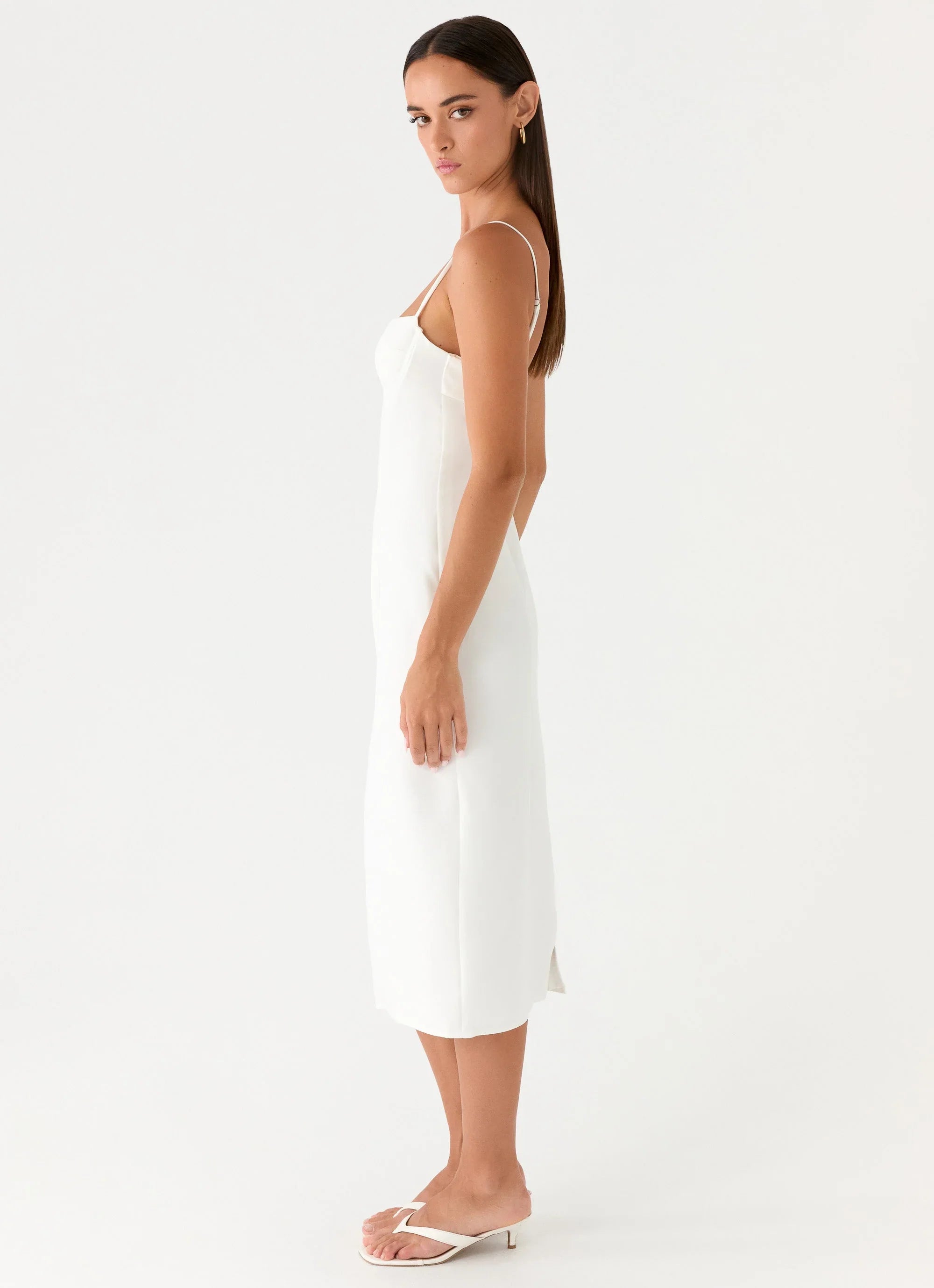 Asling Bustier Midi Dress White