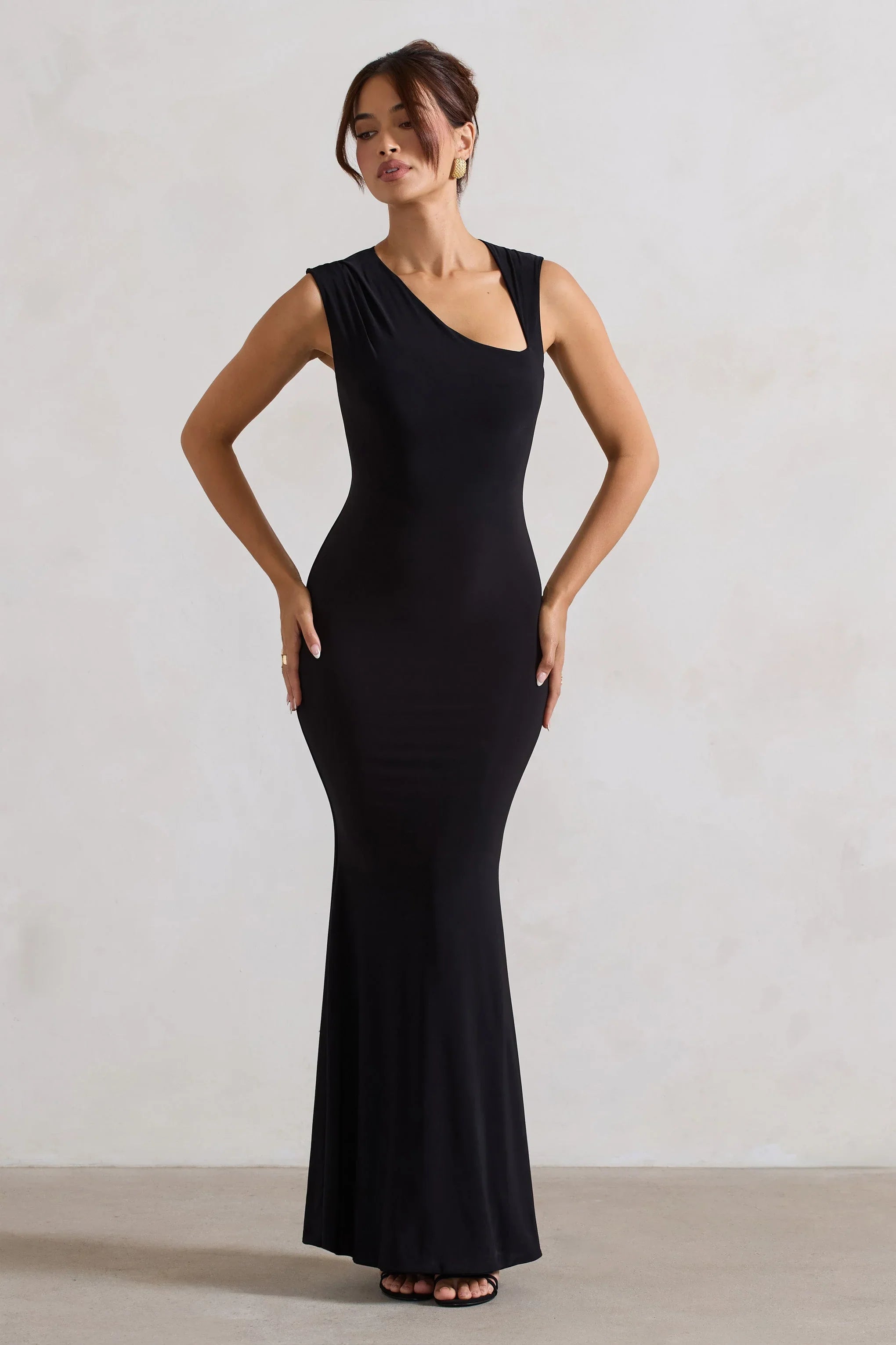 Behind The Scenes Black Sleeveless Cut Out Maxi Dress