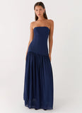 Eden Strapless Maxi Dress Navy