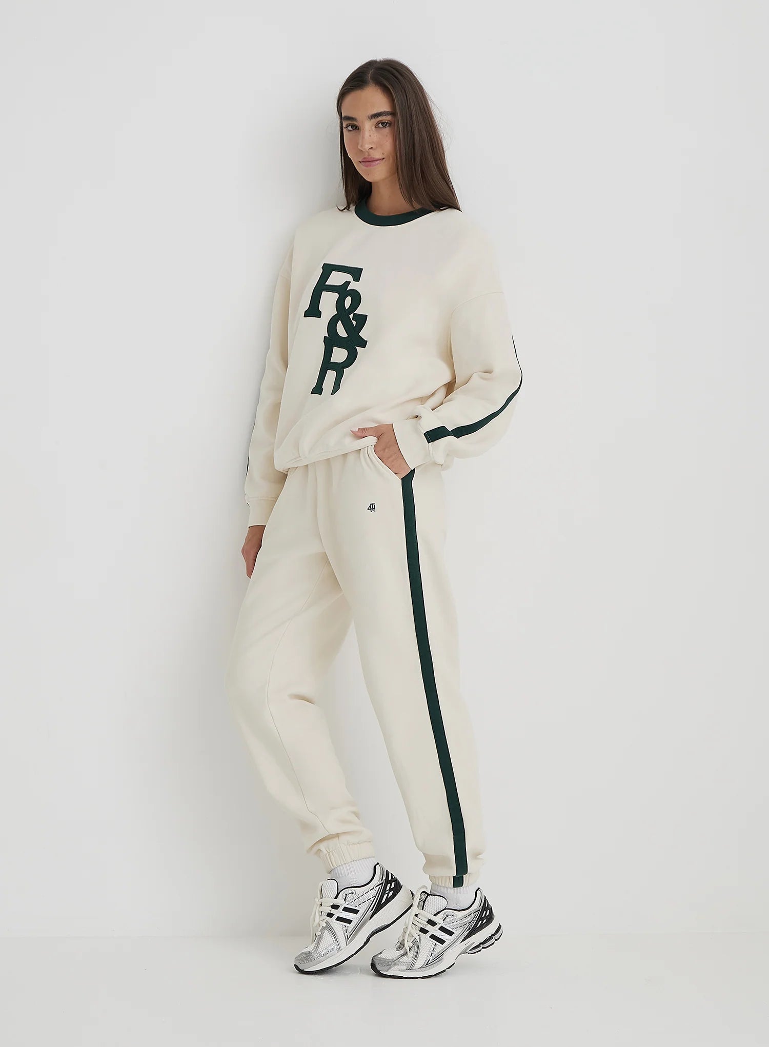 Cream 4th Branded Contrast Trim Jogger Sloane