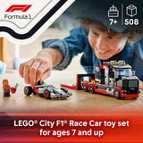 LEGO City F1 Display Truck with Audi F1 Race Car Building Toy for Boys Girls Ages 7 F1 Car Toy for Pretend Play Gift for Birthdays 60493