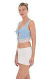 Lace Vest Top in Light Blue