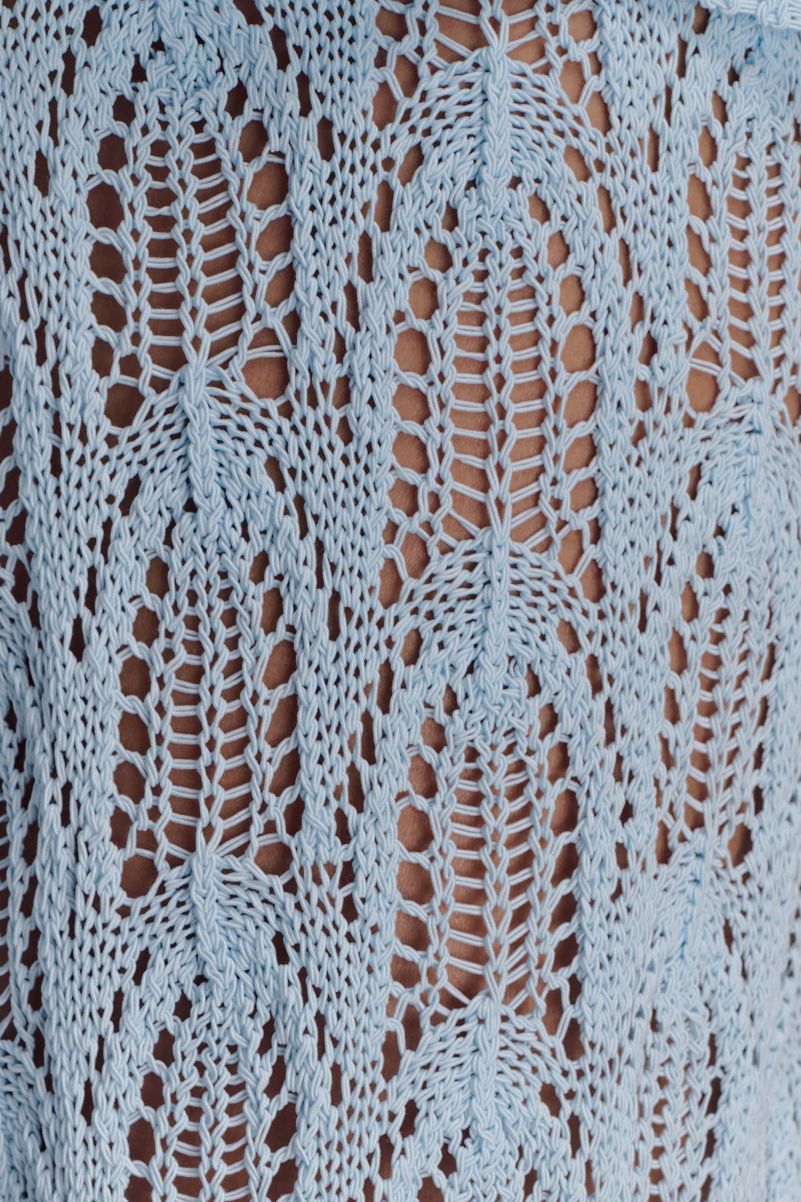 Glinda Crochet Pants Light Blue